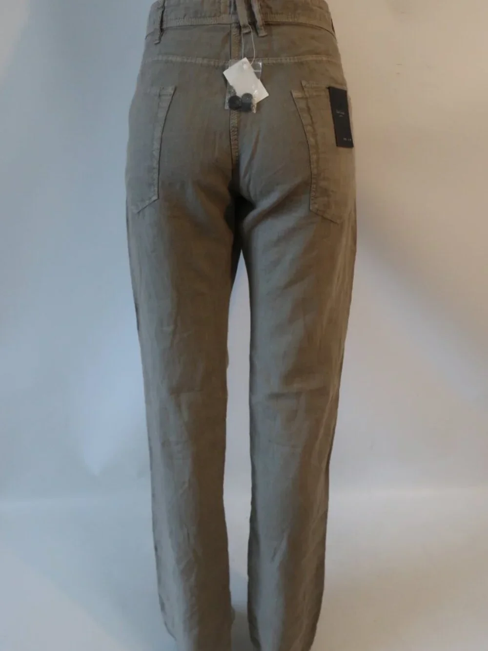 NWT Mens Paul Smith Jeans Olive (Item- 112) Pure Linen Button-Fly Pant 32